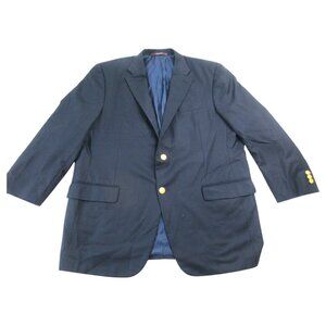 Hickey Freeman Blazer Jacket Mens Navy Long Sleeve Notch‎ Lapel Single Breasted